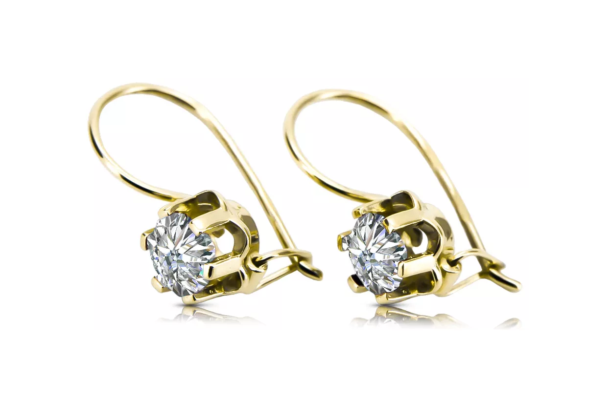 أسلوب فينتاج أقراط زركونيا 14 كارت من الذهب الأصفر vec019y